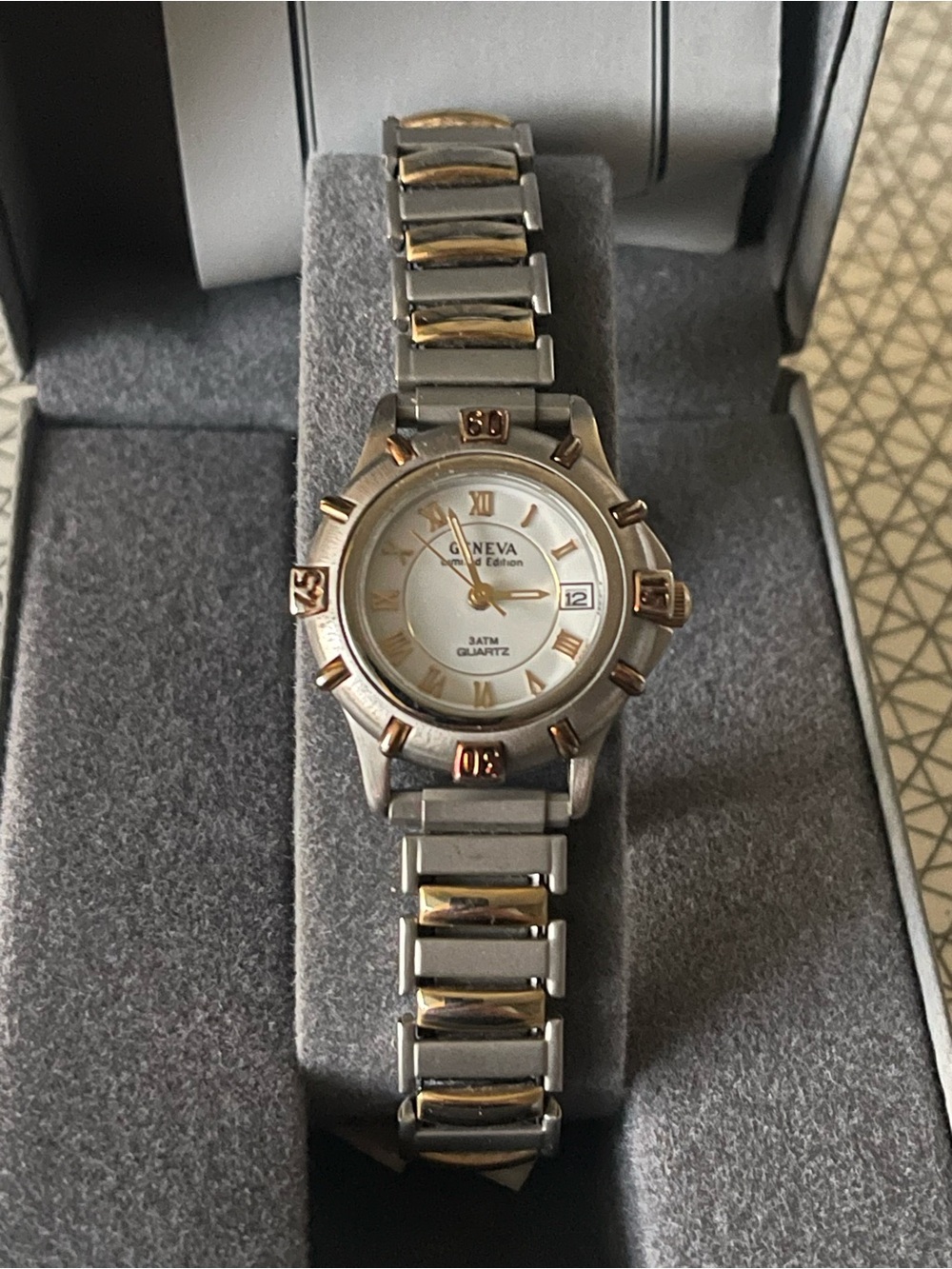 Geneva Silver and Gold Accent Women's Bracelet Watch